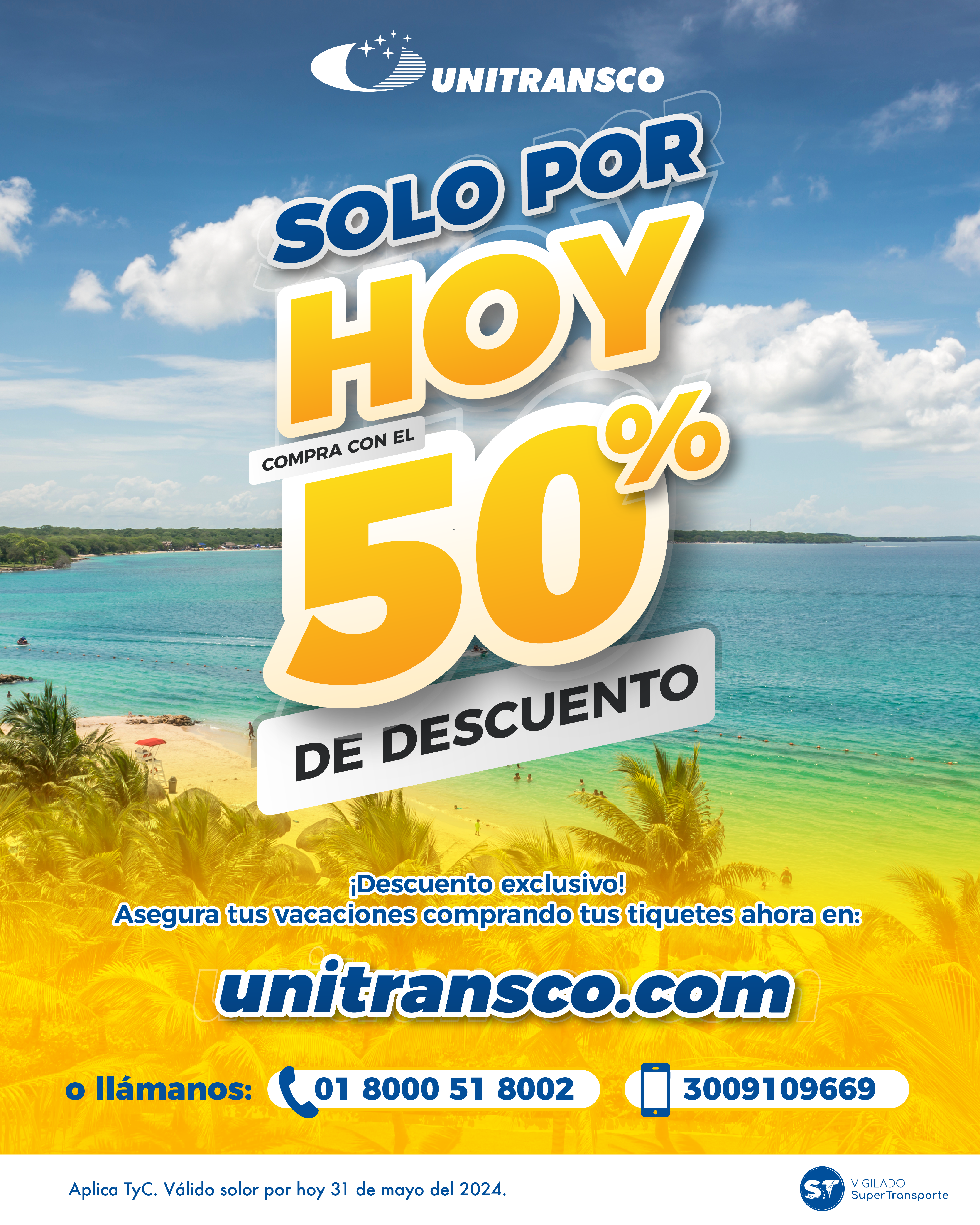 SOLO POR HOY 50% de descuento